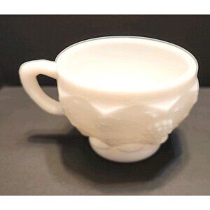 1 Vintage Westmoreland Paneled Grape Milk Glass Punch Cup